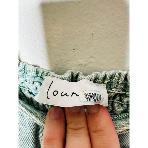 LOUNA Green Denim Empire Waist Babydoll Style Mini Dress Size Extra Small - Picture 9 of 13